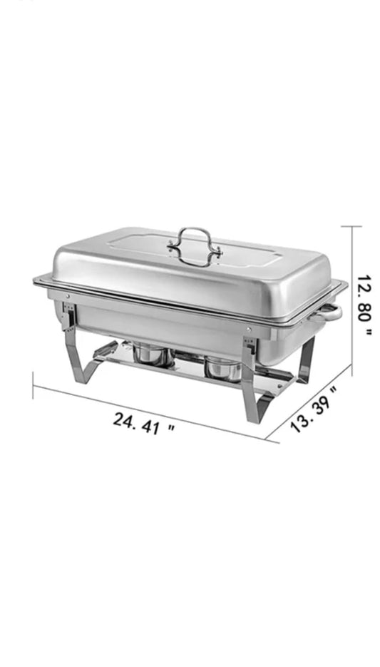 Stanless Steel Folding Buffet Stove Food Warmer Dinner Trayer Chafing Dish