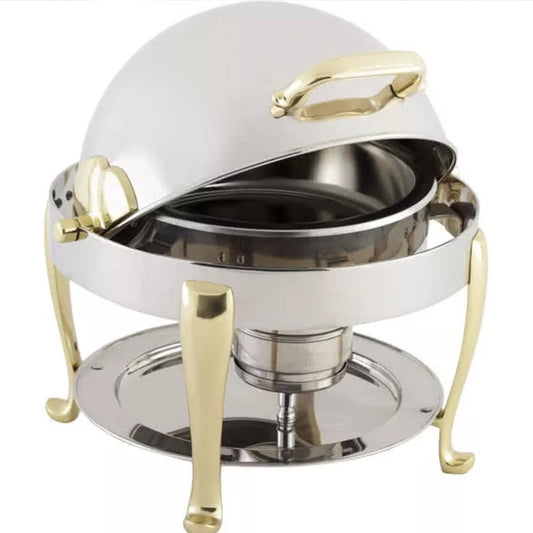 Serving Dish Round Roll Back with Gold Trim - 9 litres