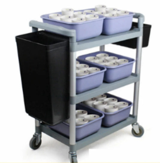 Utility Service Trolley Cart With 3 Shelves