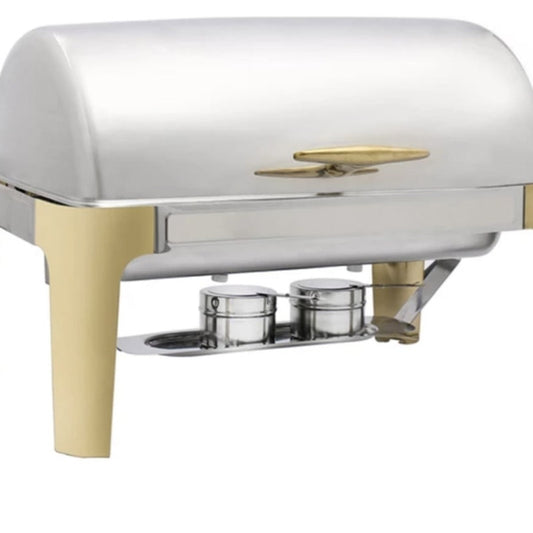 Food Warmer Chafing Dish with gold trim